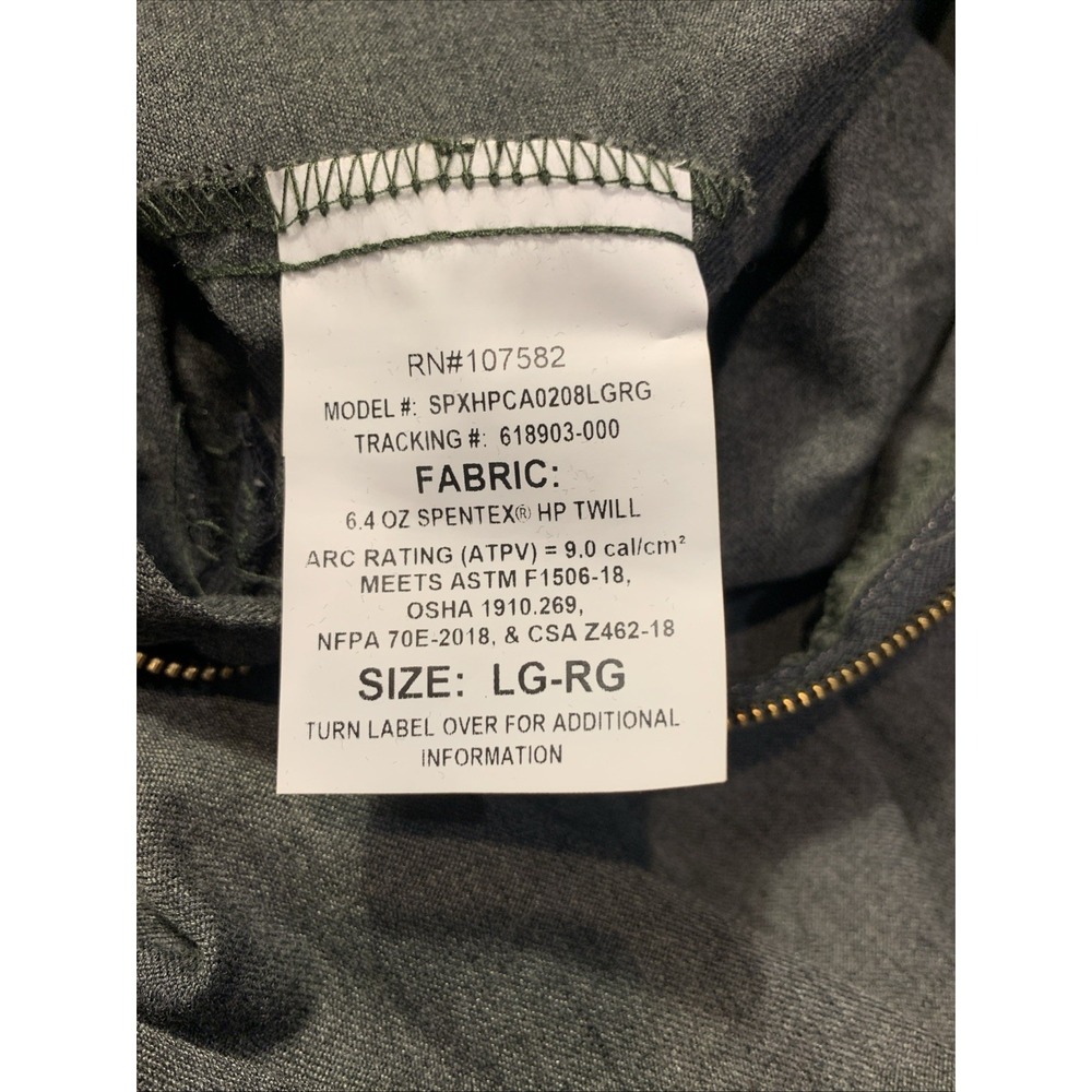 Carbon Armour Mens FR CAT 2 Coveralls Charcoal Gray Large New‎ Without Tags - Picture 6 of 6